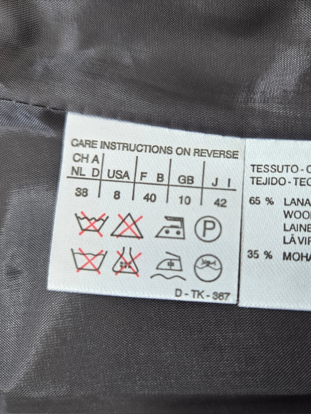 MAX MARA Virgin Wool And Mohair Lightweight Gray Single-Button Blazer. Size 8 - Picture 11 of 14